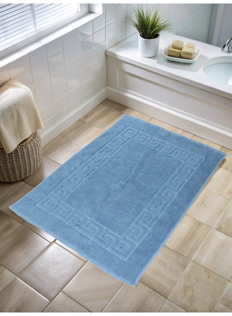 Versace BathMat by Teko Tex, Size 50×70 cm, Jeans Blue Color, Made of 100% Cotton
